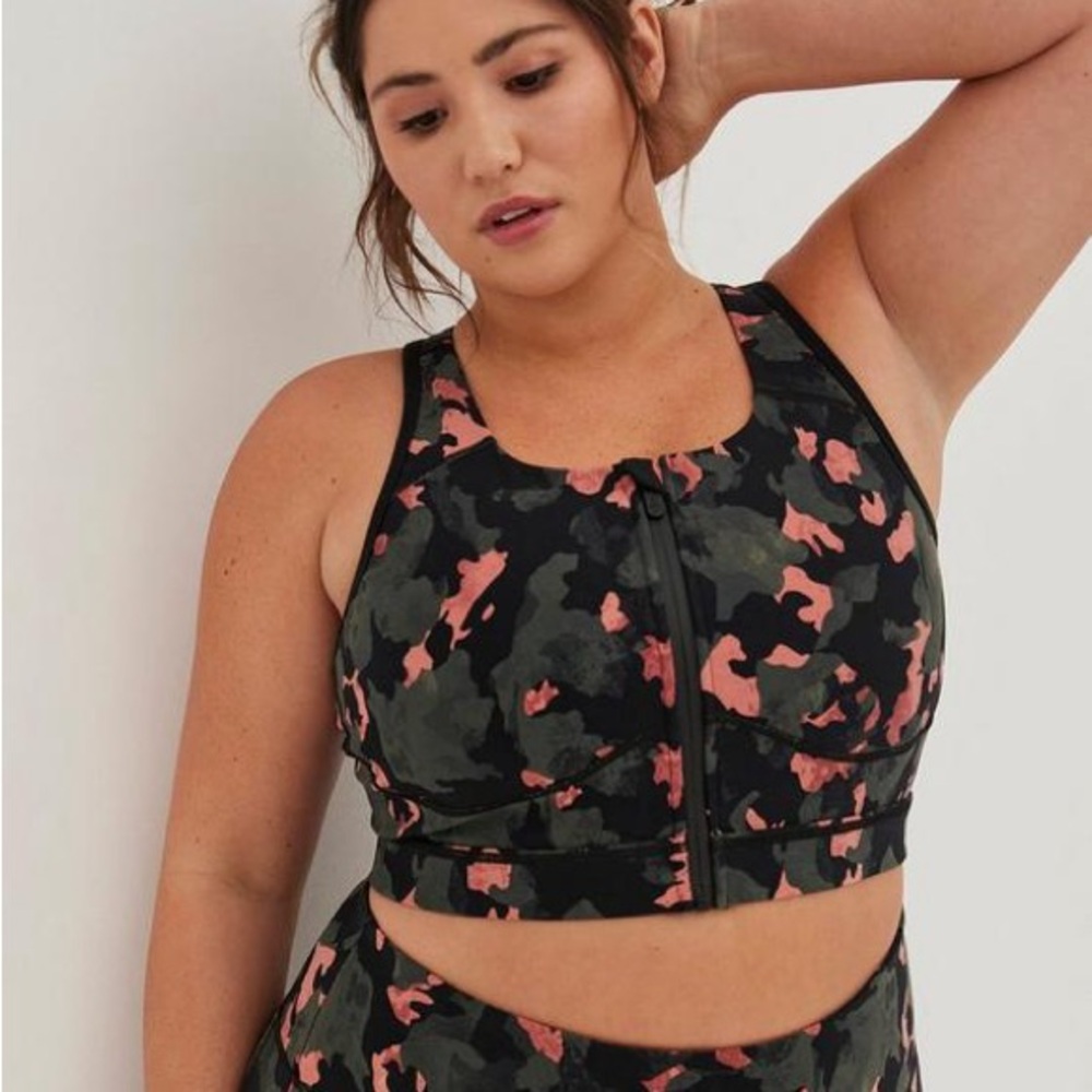 Torrid Happy Camper Low Impact Zip-Up Sports Bra